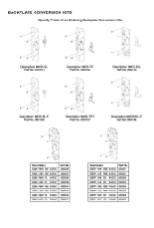 BACKPLATE CONVERSION KITS BACKPLATE CONVERSION KITS